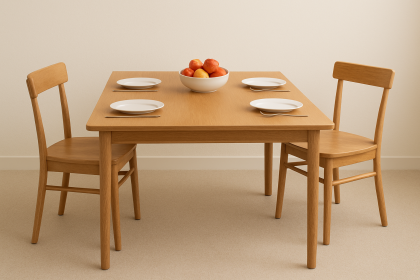 Dining Table with Fresh Apples